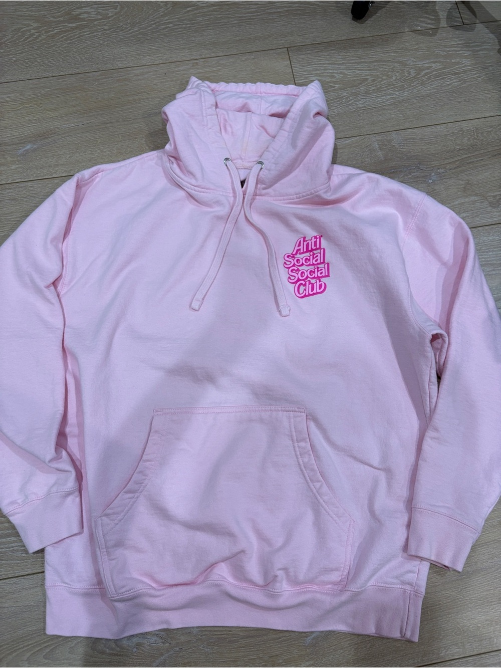 Anti Social Social Club Light Pink Logo Hoodie Size XL